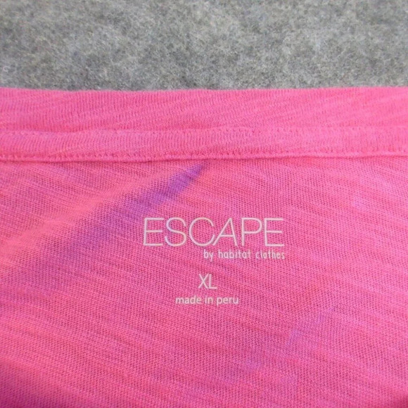 Habitat Women's Escape T Shirt Casual  XL Top Pink Cotton 3/4 Sleeve Camping 210 - Picture 3 of 15